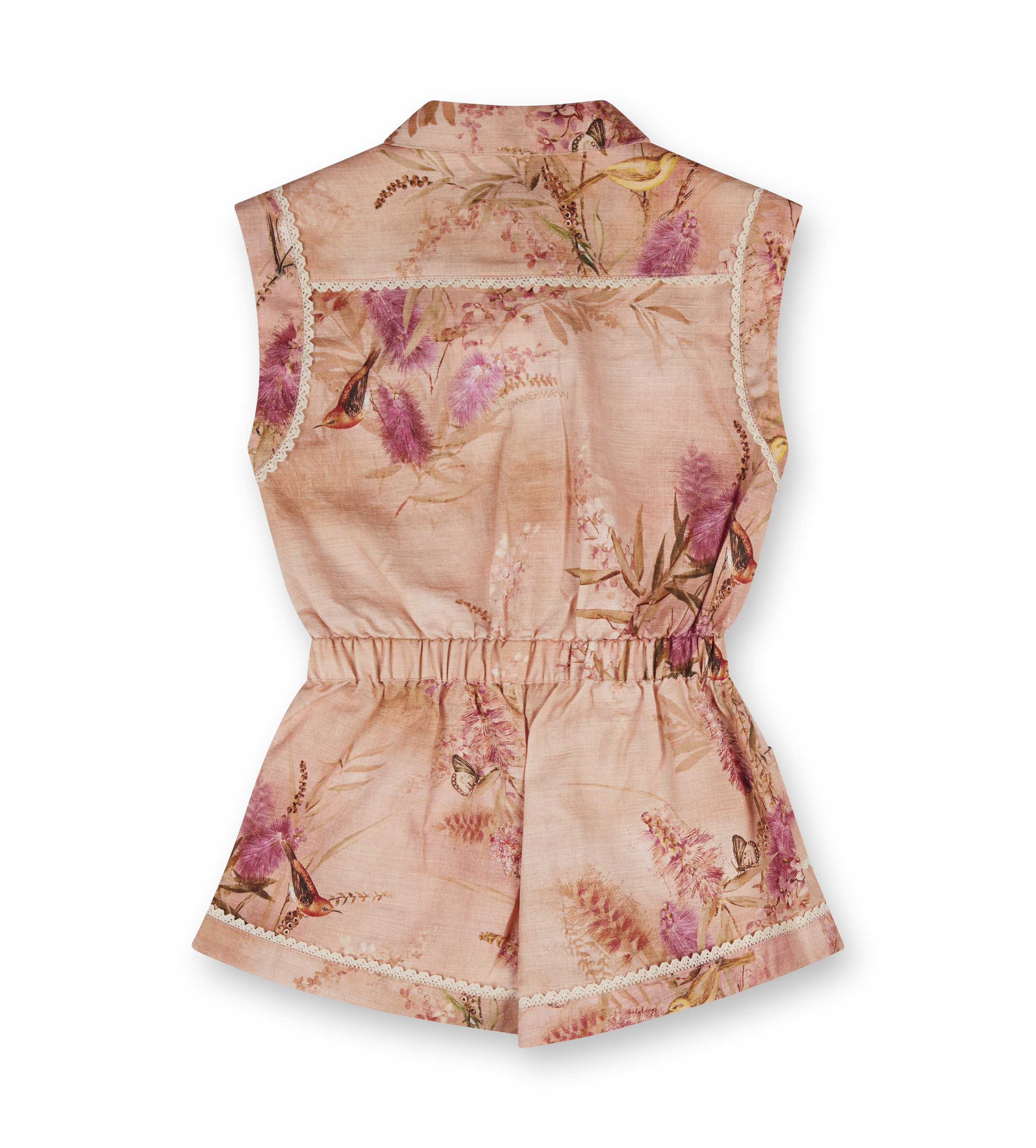Zimmerman Cascadian Pocket Playsuit Pink Botanical Floral