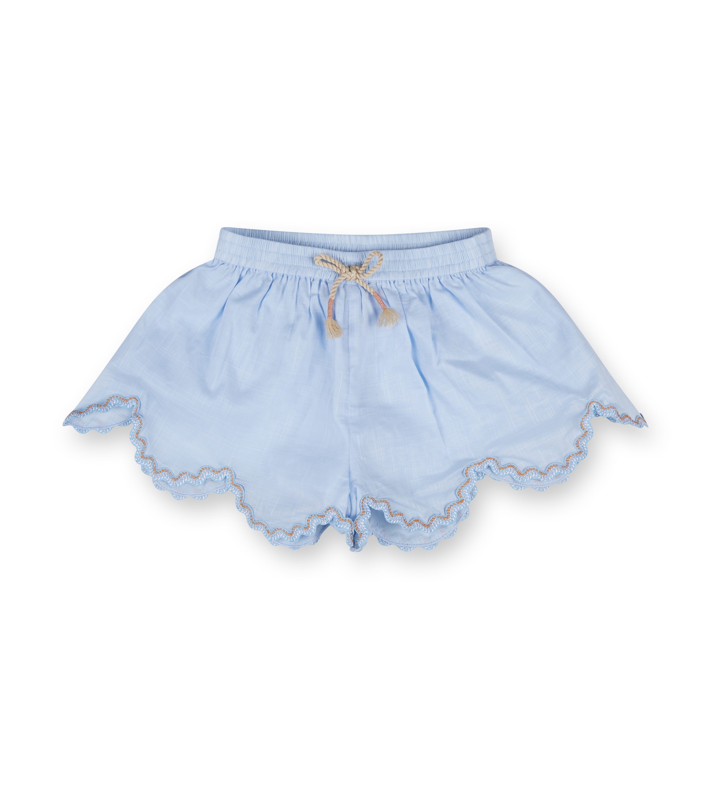 Zimmermann Cascadian Ric Rac Cotton Shorts Dusty Blue