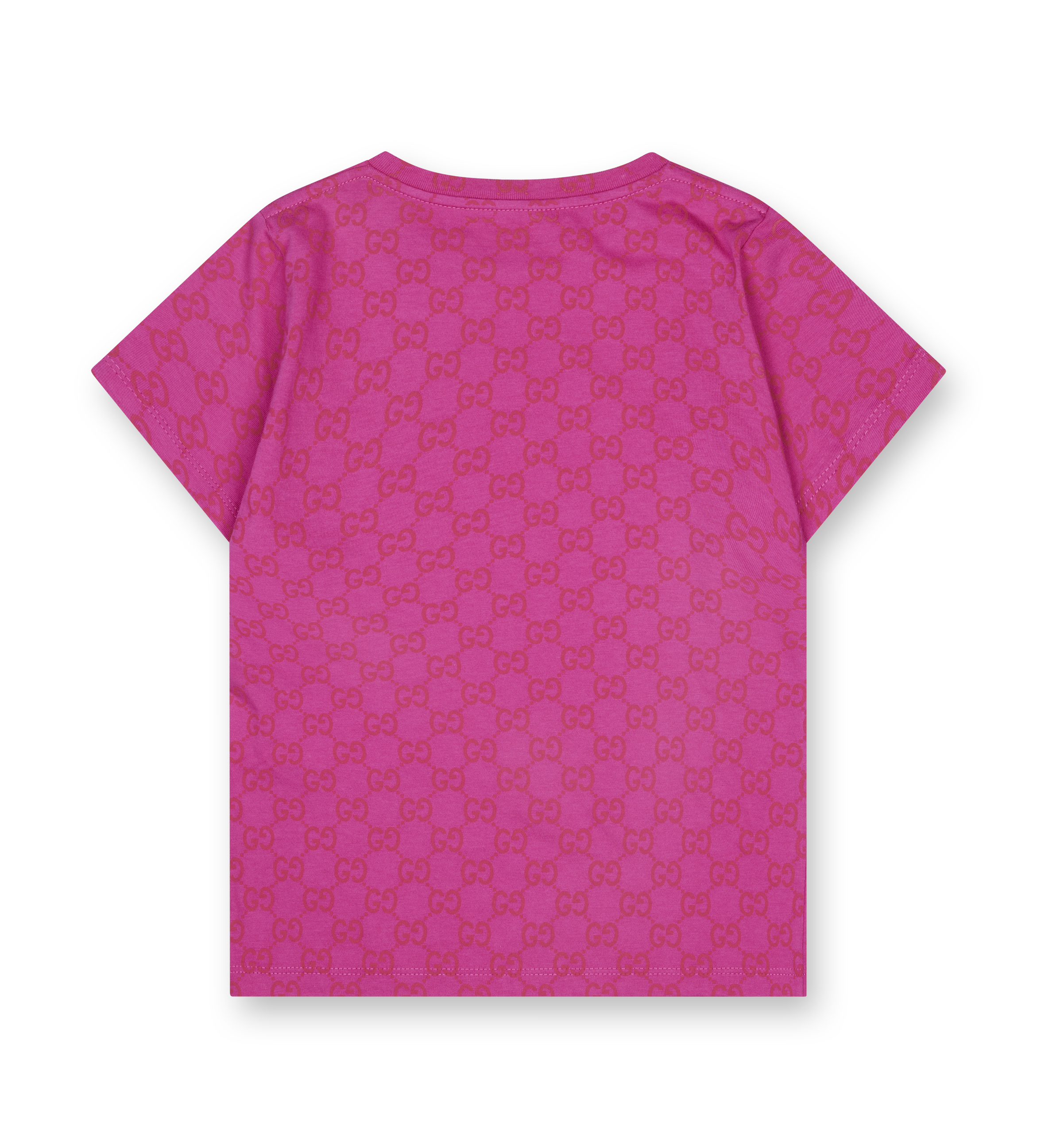 GUCCI Logo Print Cotton T-shirt in Happy Fucsia