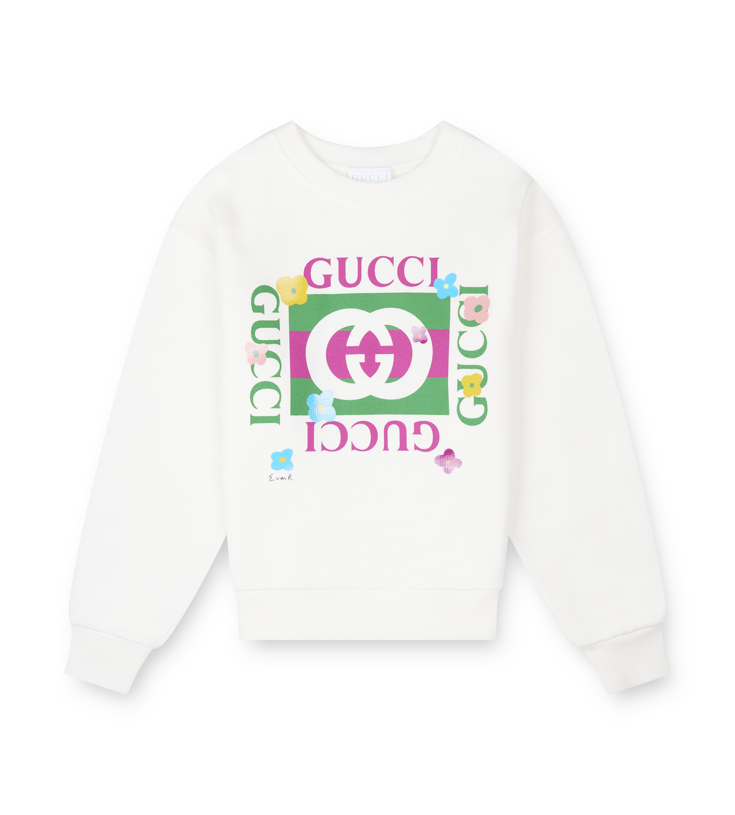 Gucci Floral Print Sweatshirt Felted Cotton White (Kids)