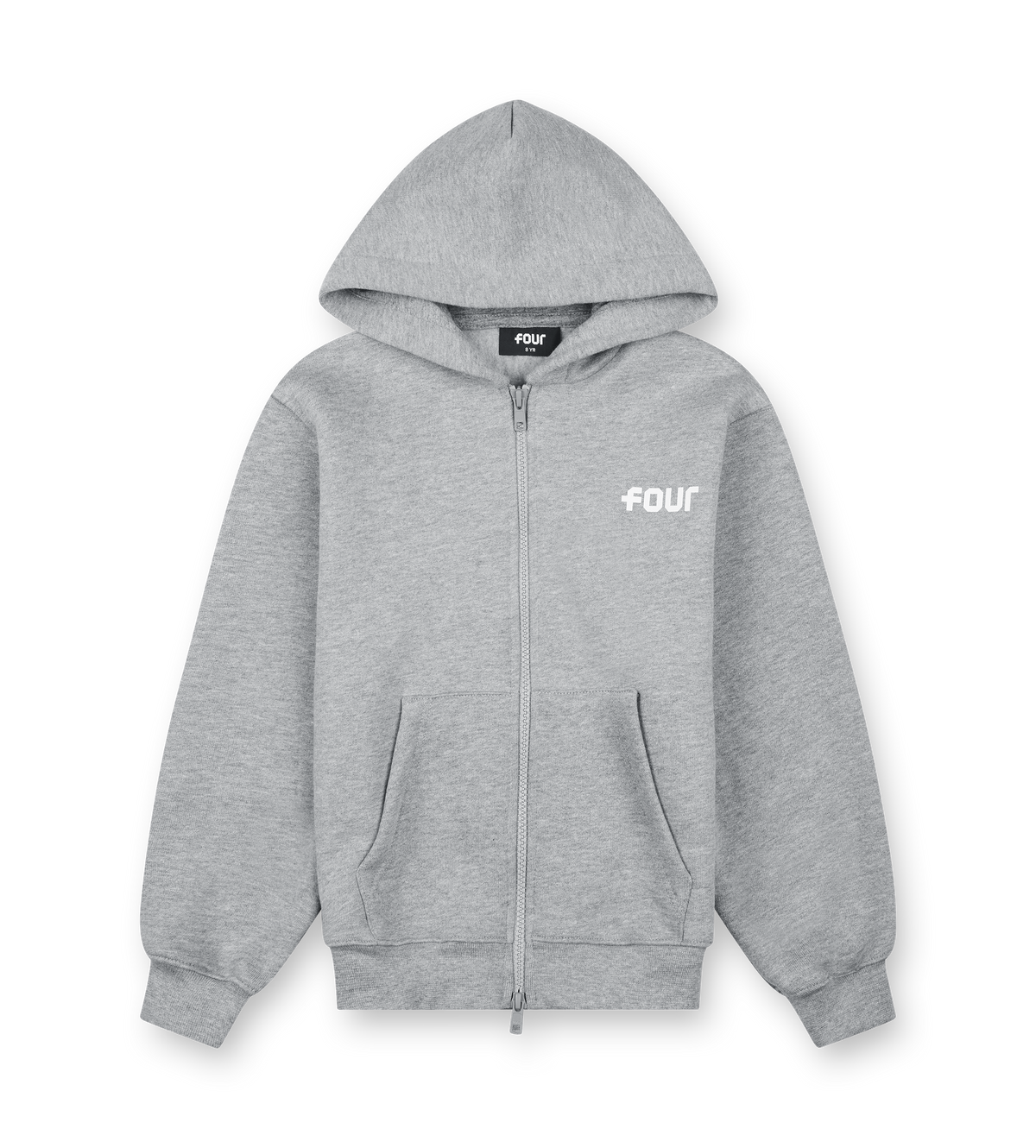 Logo Boxy Zip Up Hoodie Grijs Melange