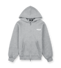 Logo Boxy Zip Up Hoodie Grey Melange