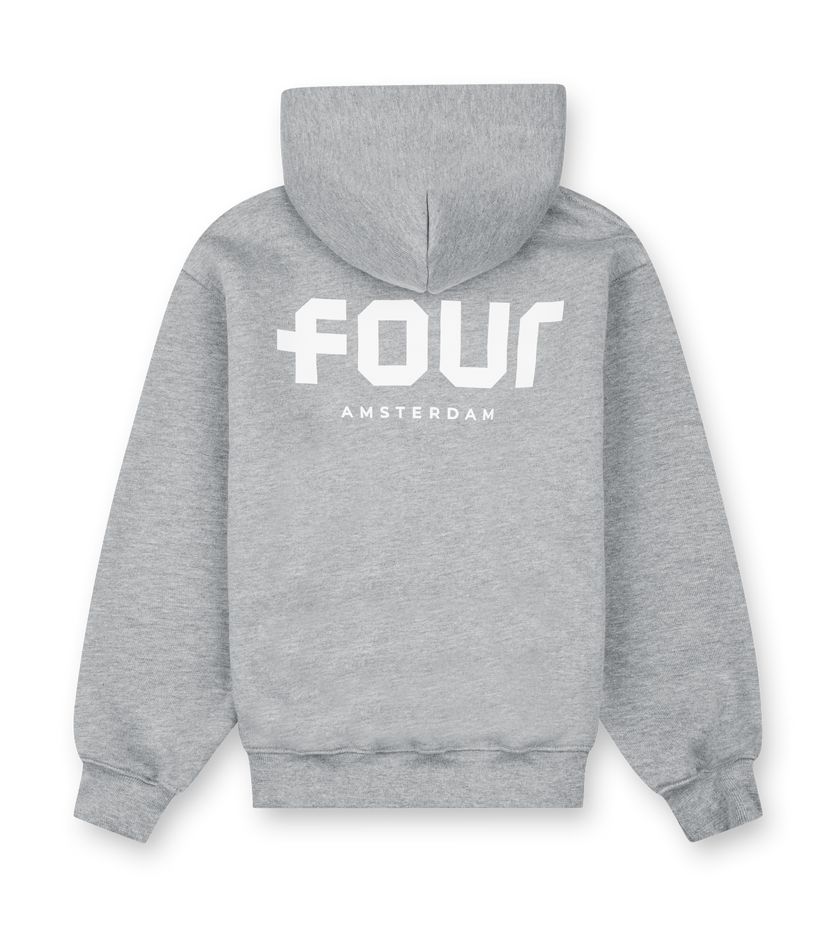Logo Boxy Zip Up Hoodie Grijs Melange