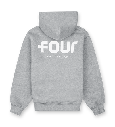 Logo Boxy Zip Up Hoodie Grijs Melange