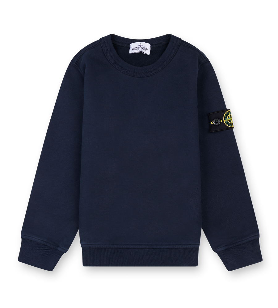 Stone Island Compass Patch Crewneck Sweater in Navy Blue (Kids)