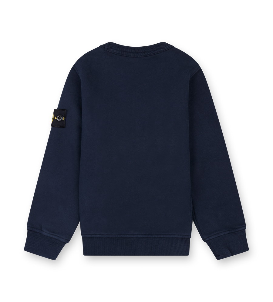 Stone Island Compass Patch Crewneck Sweater in Navy Blue (Kids)