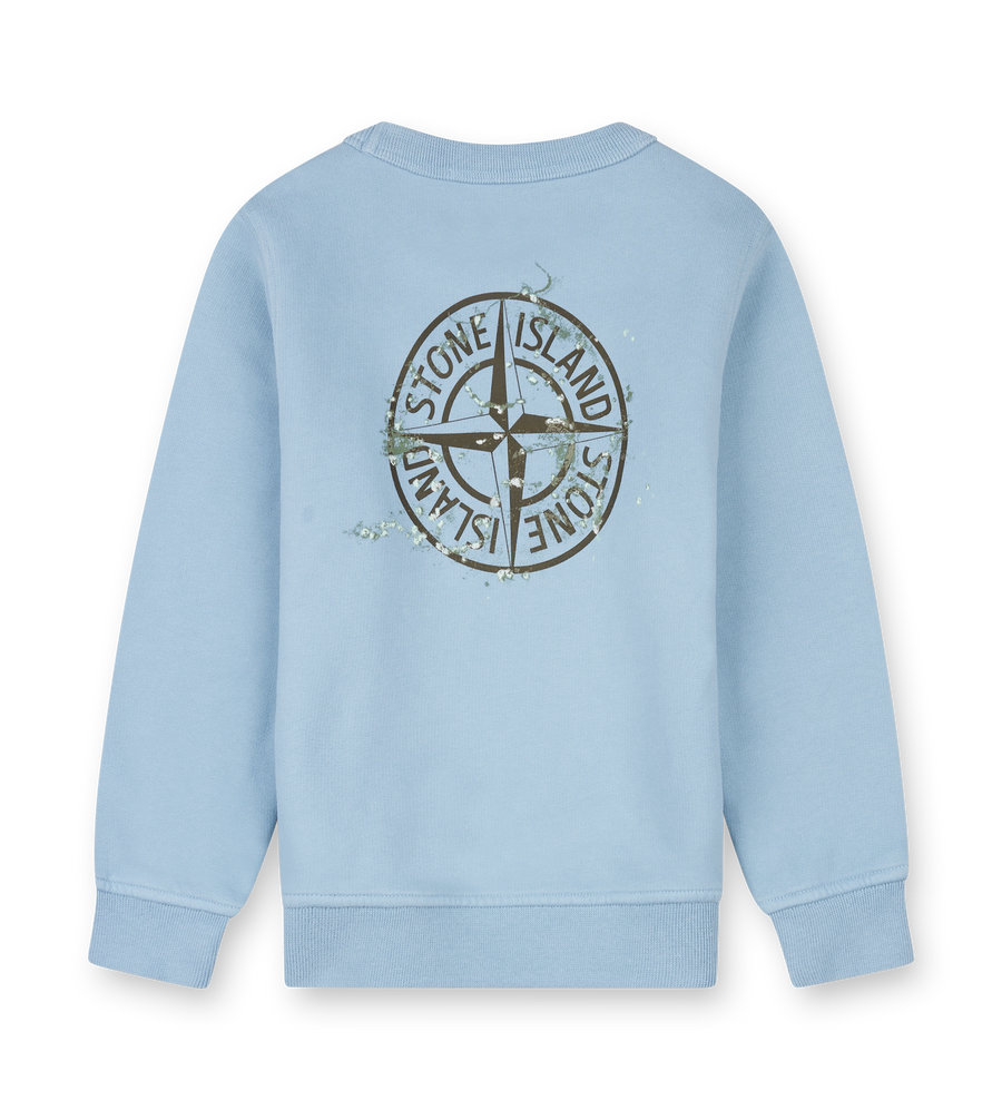 Stone Island Forest Compass Crewneck Sweater in Light Blue (Kids)
