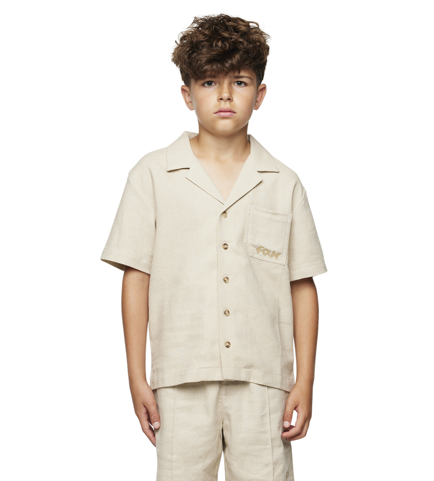 Logo Bowling Shirt Sand Beige
