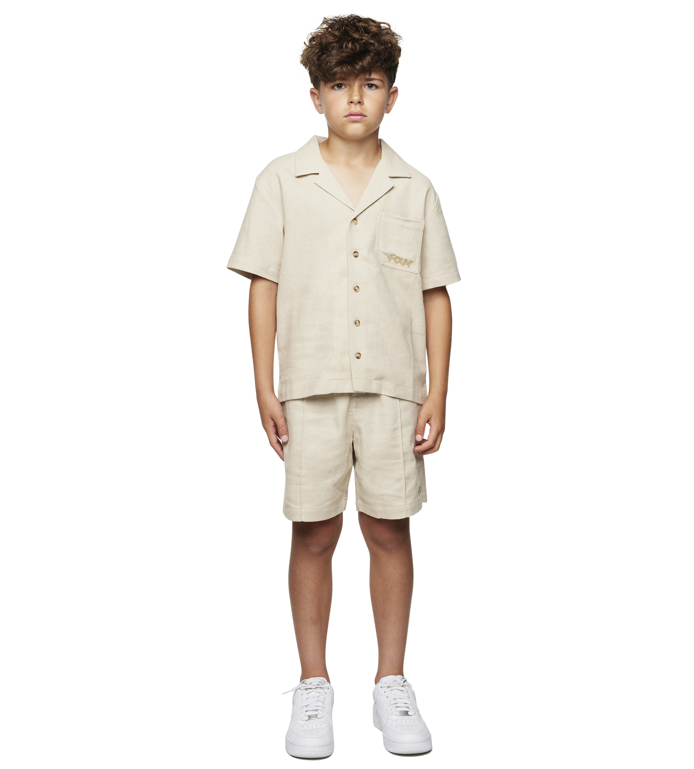 Logo Bowling Shirt Sand Beige