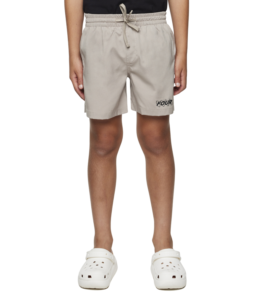 Circles Logo Swim Shorts Vintage Khaki/ Black