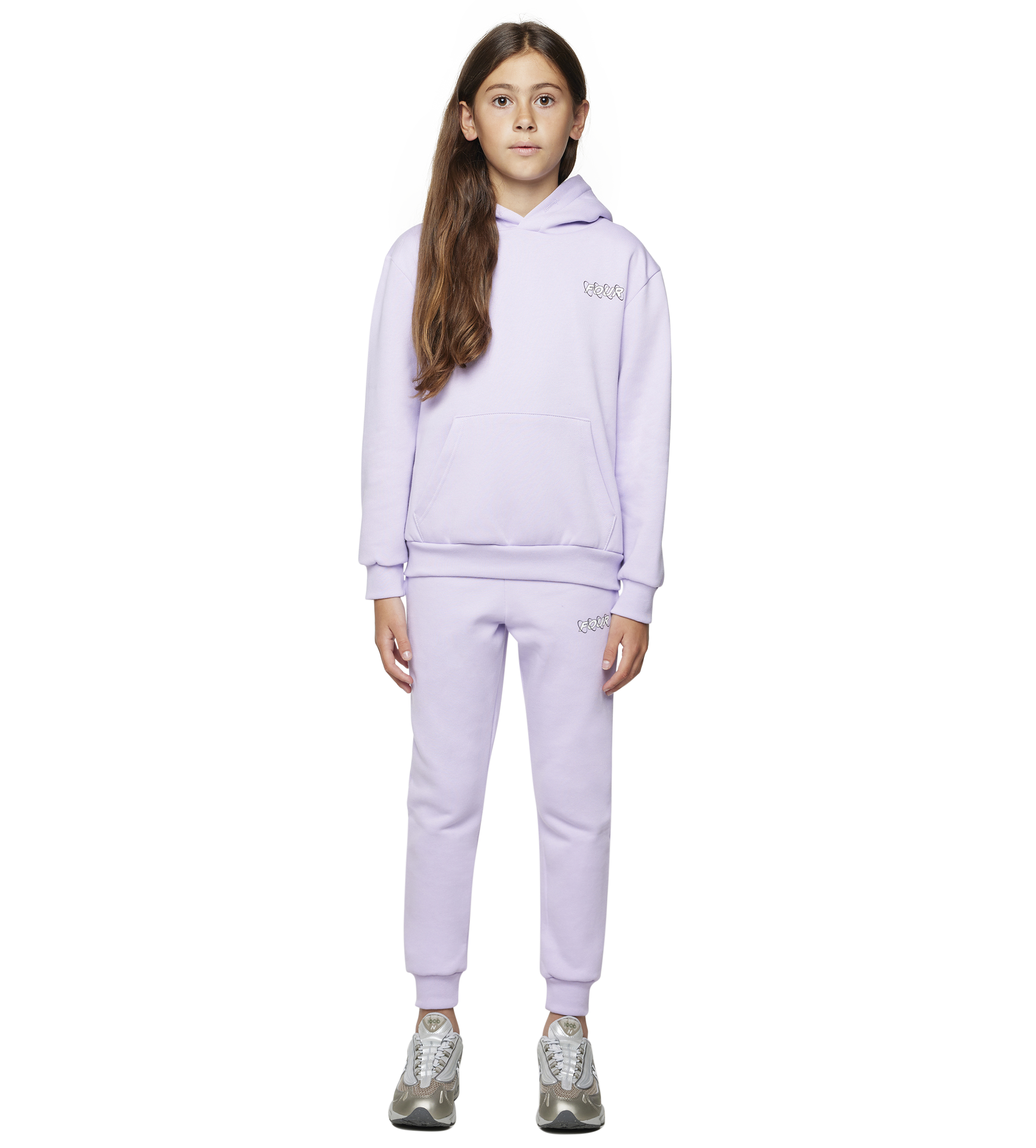 Circles Hoodie Pastel Lilac/ White