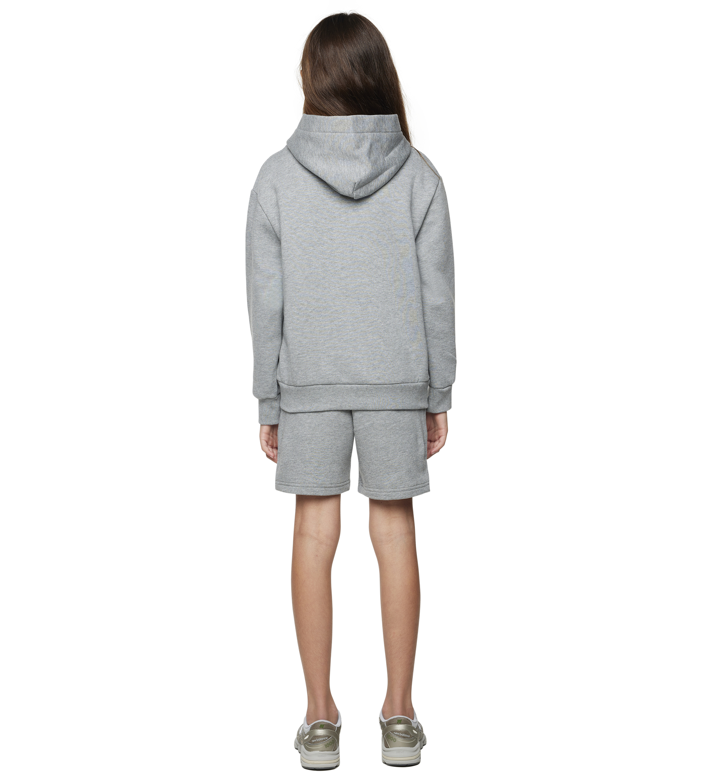 Logo Zip Up Hoodie Melange Grey