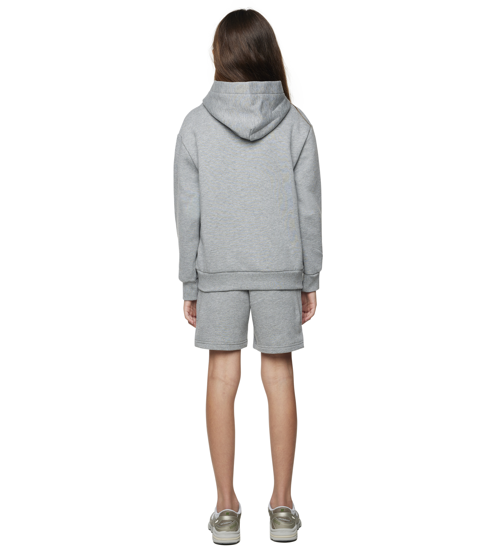 Logo Zip up Hoodie Melange Grijs