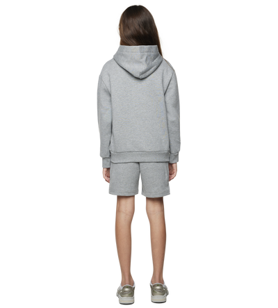 Logo Zip up Hoodie Melange Grijs