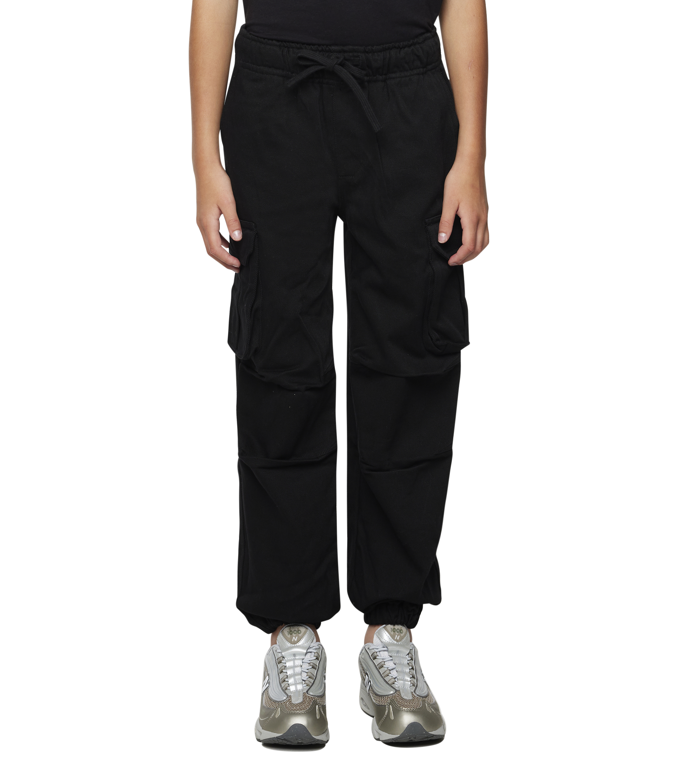 Logo Parachute Pants Black