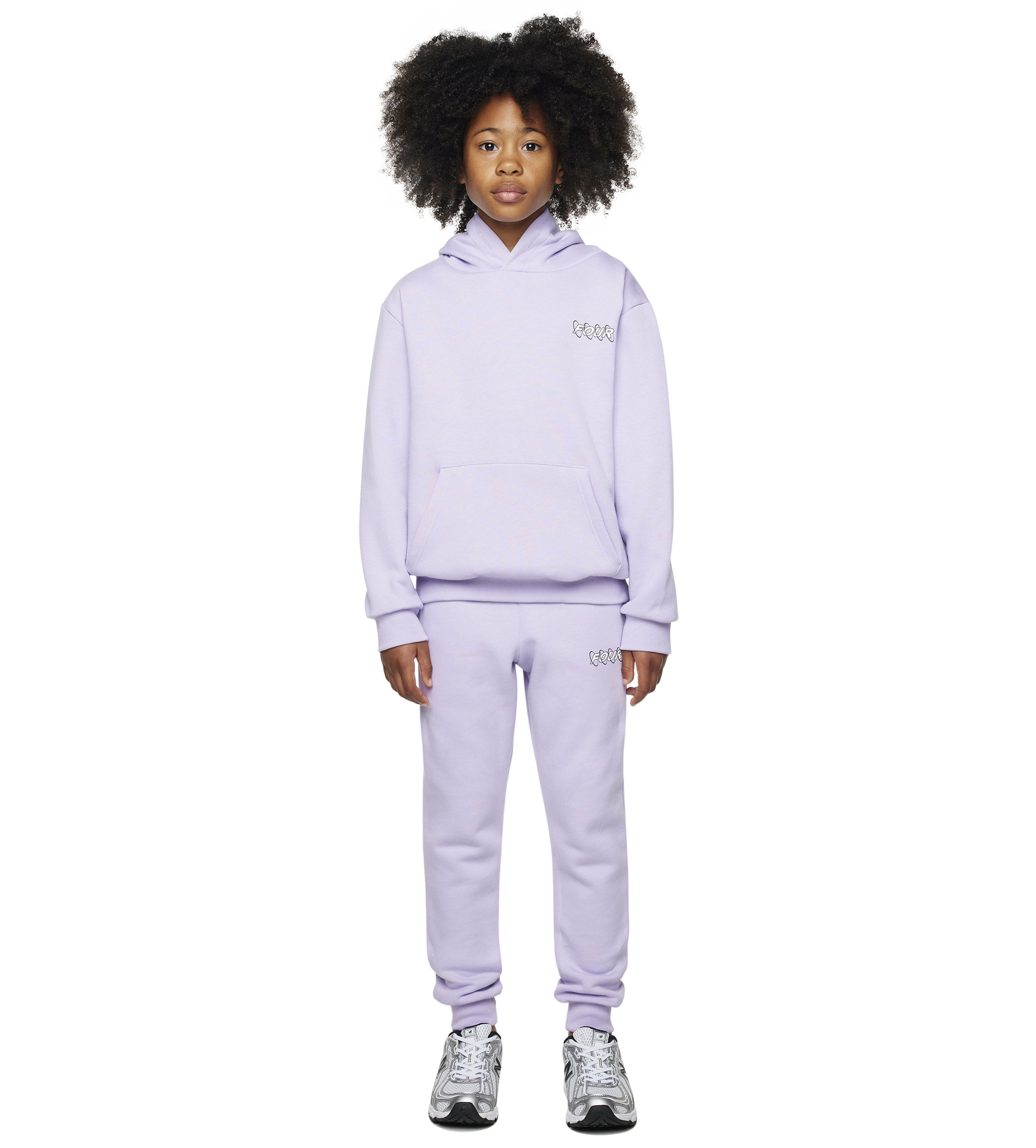 Circles Hoodie Pastel Lilac/ White