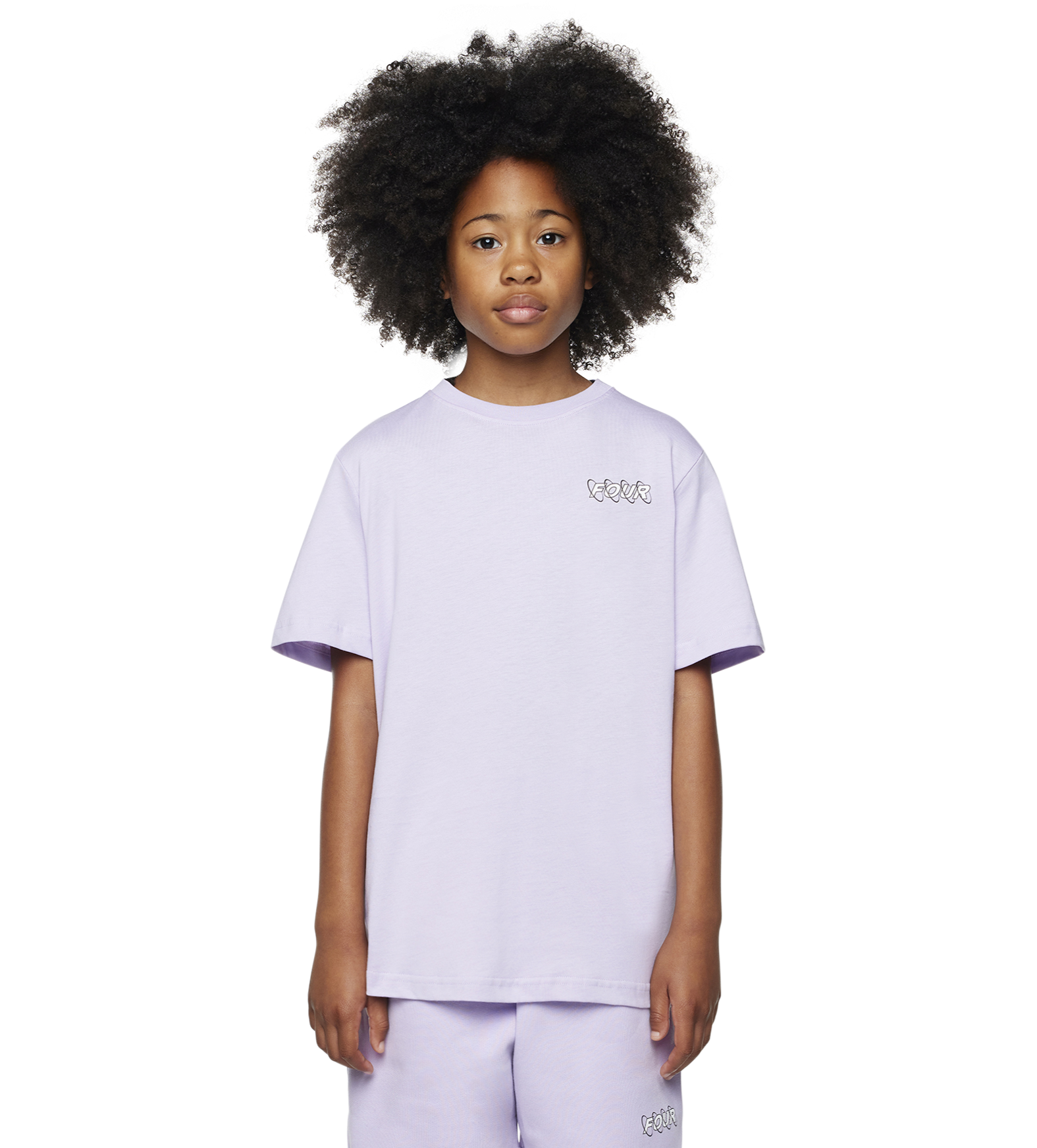Circles T-shirt Pastel Lilac/ White