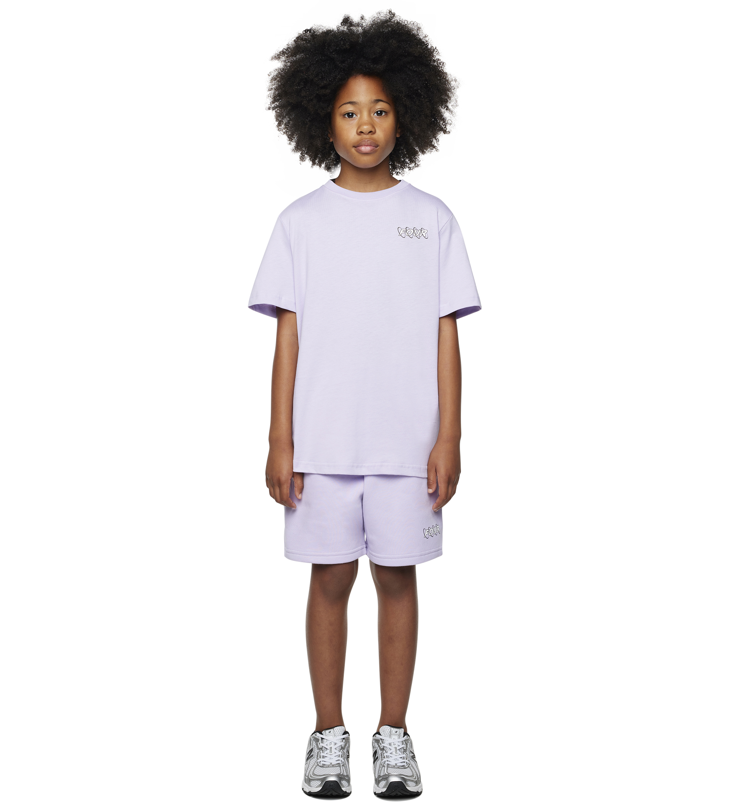 Circles T-shirt Pastel Lilac/ White