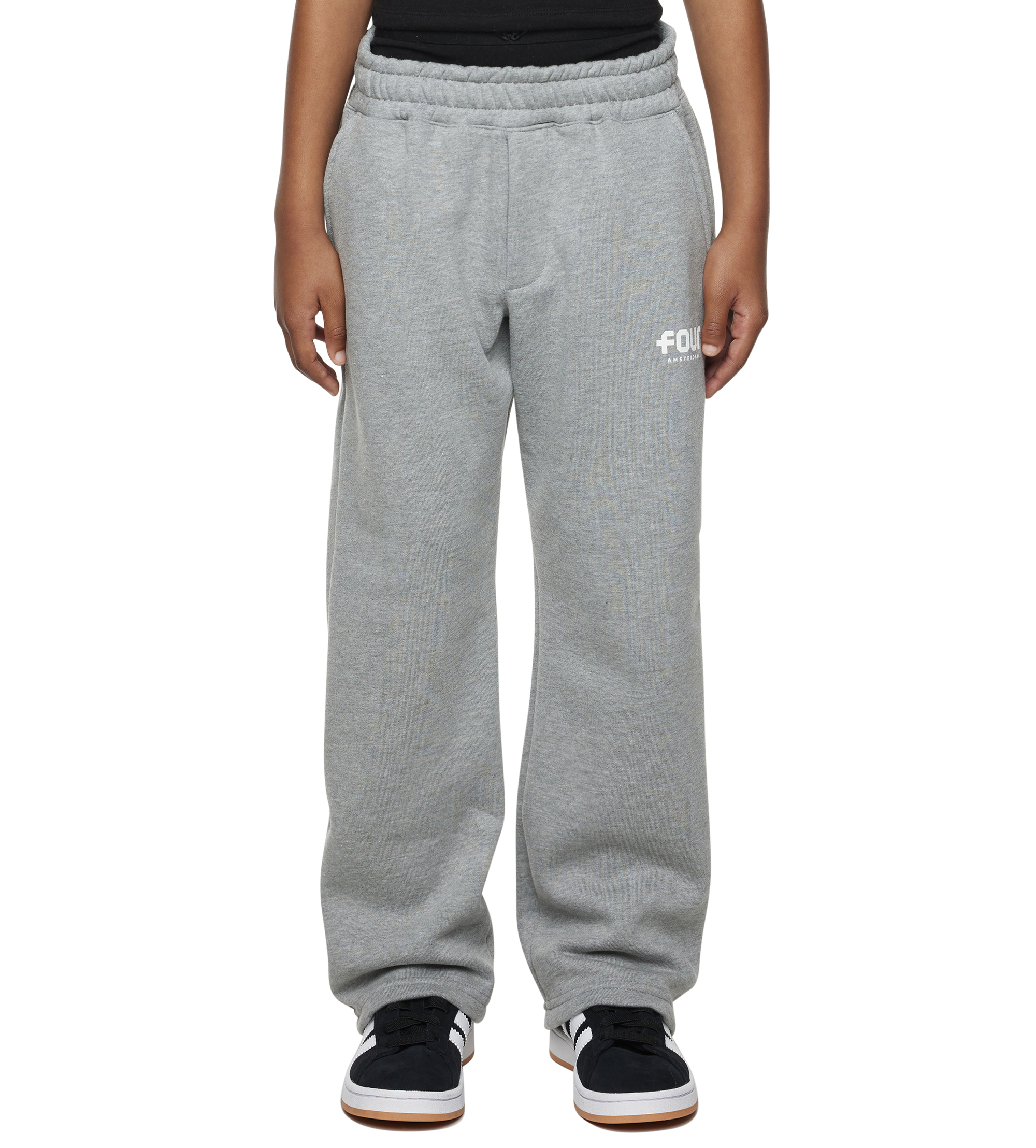 Logo Straight Leg Grijs Melange