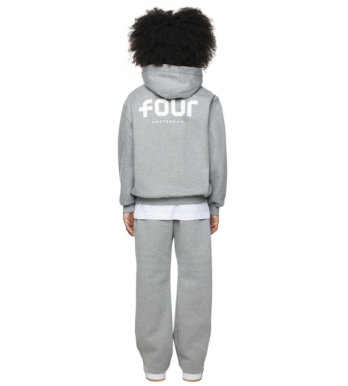 Logo Boxy Zip Up Hoodie Grijs Melange