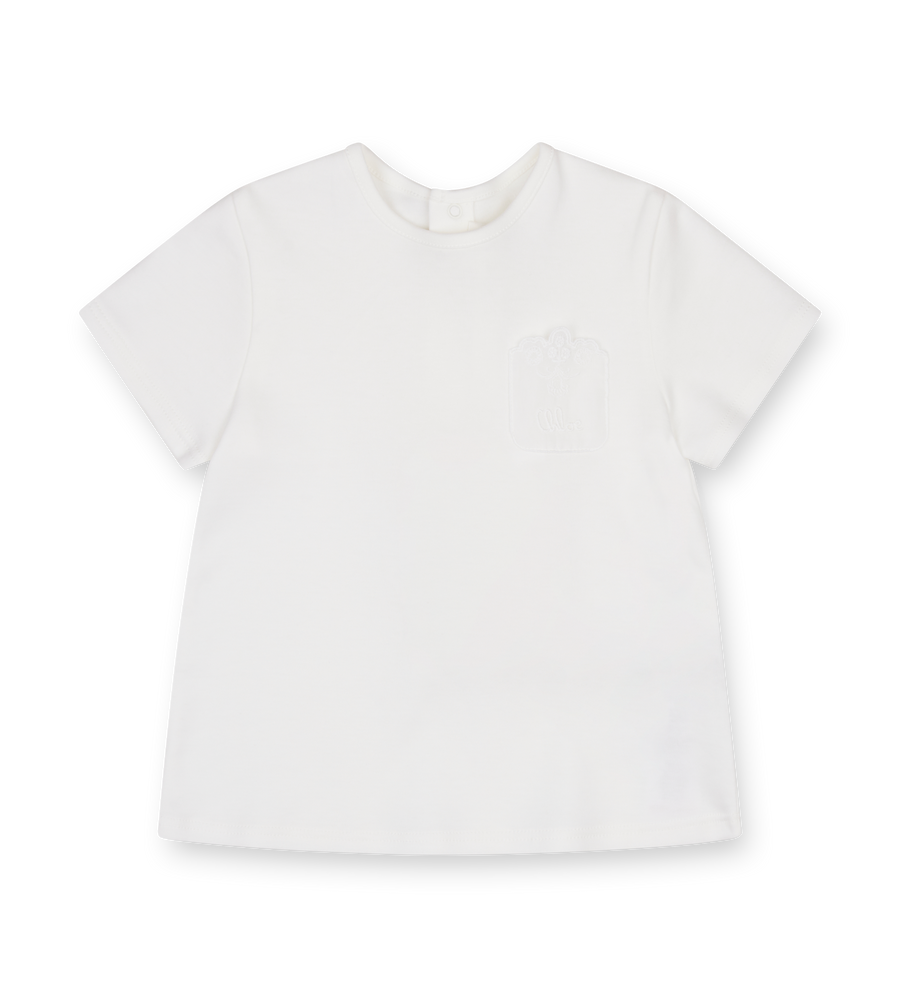 Chloé Kids Cotton Logo T-shirt in Off White (Kids)