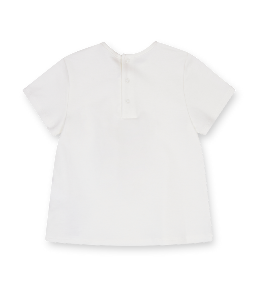 Chloé Kids Cotton Logo T-shirt in Off White (Kids)