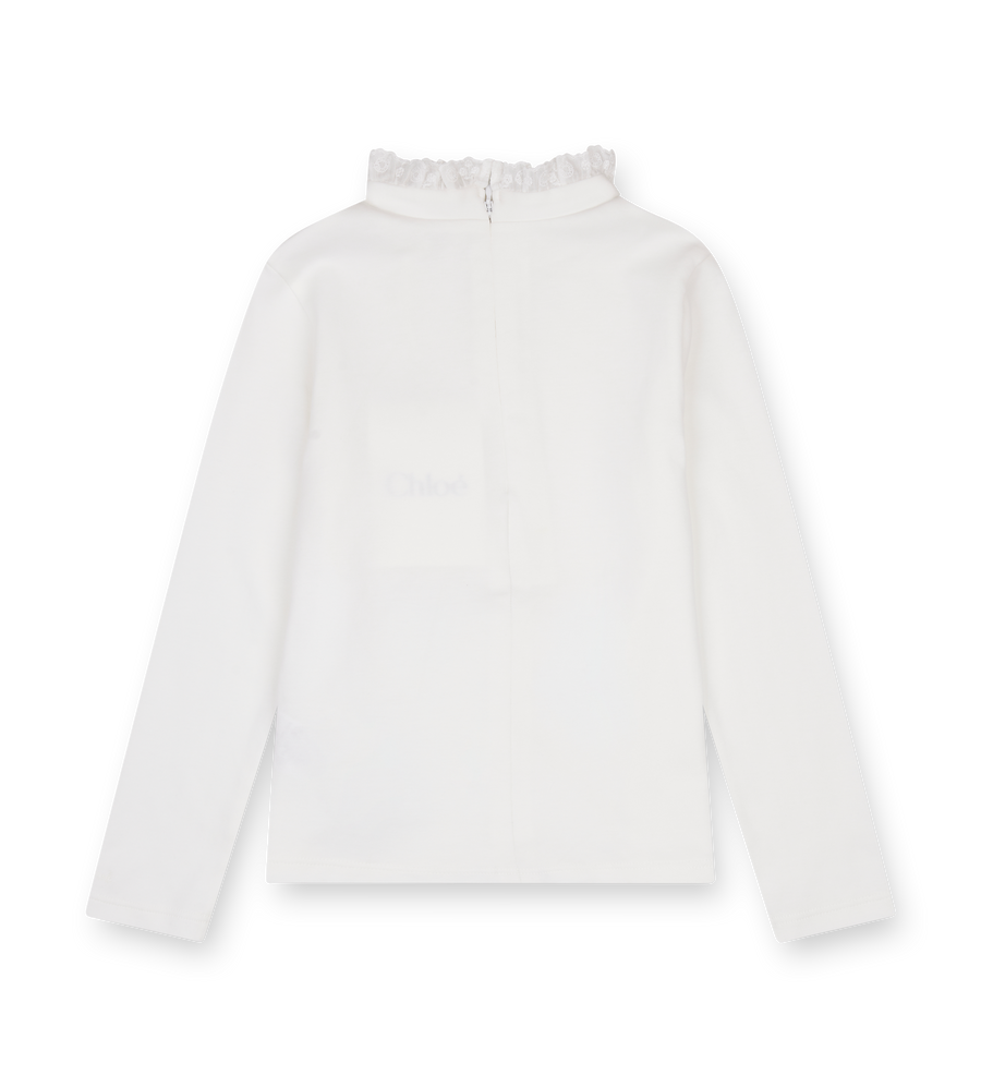 Chloé Kids Turtleneck Top in Off White (Kids)