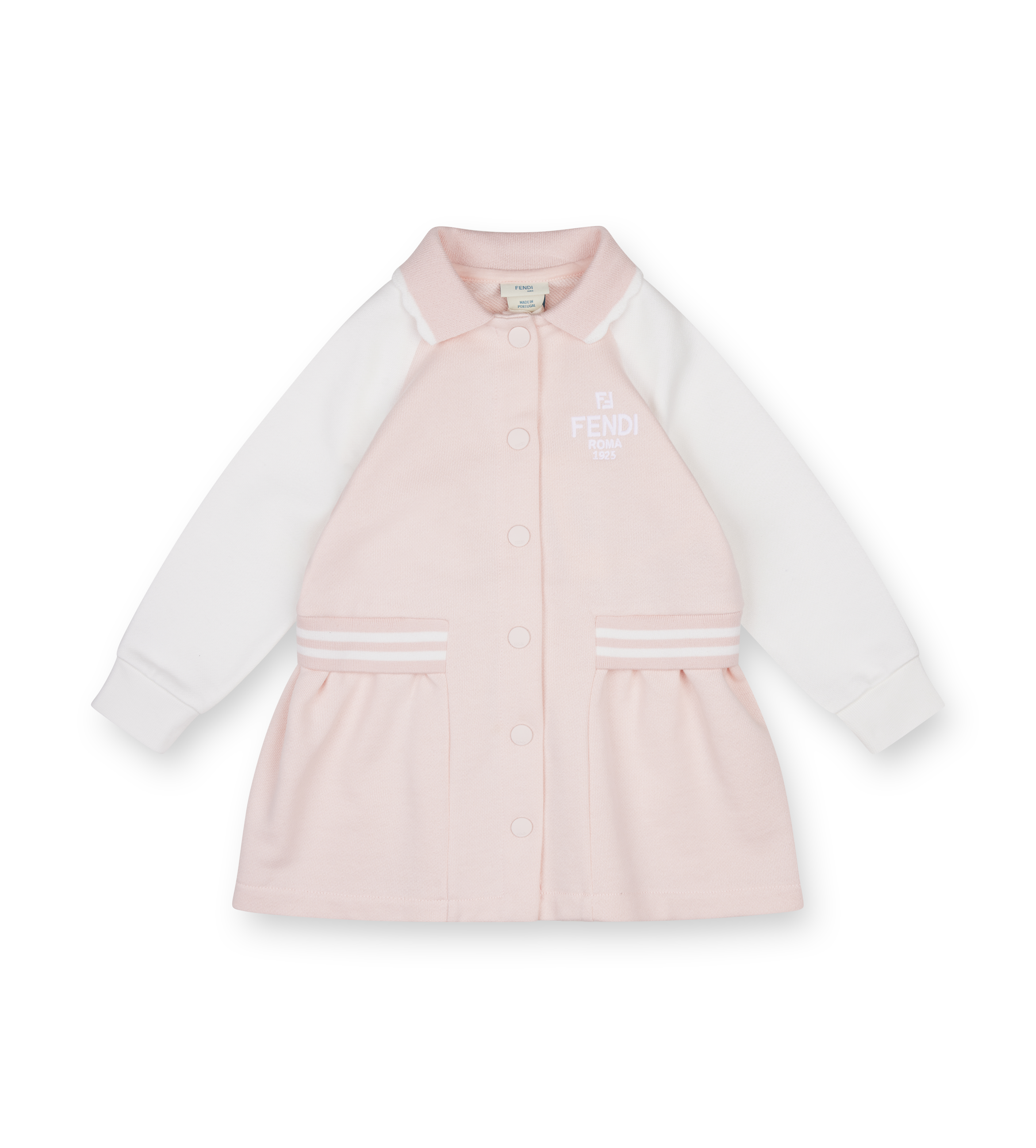 Fendi Button Up Varsity Dress in Pink & White (Baby)
