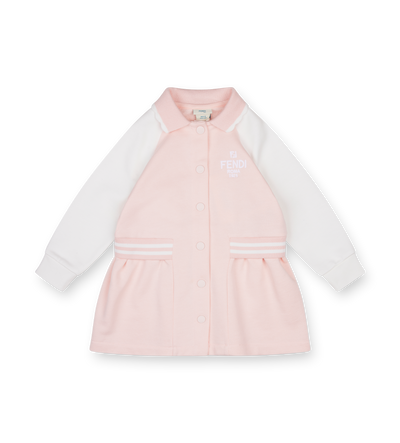 Fendi Button Up Varsity Dress in Pink & White (Baby)