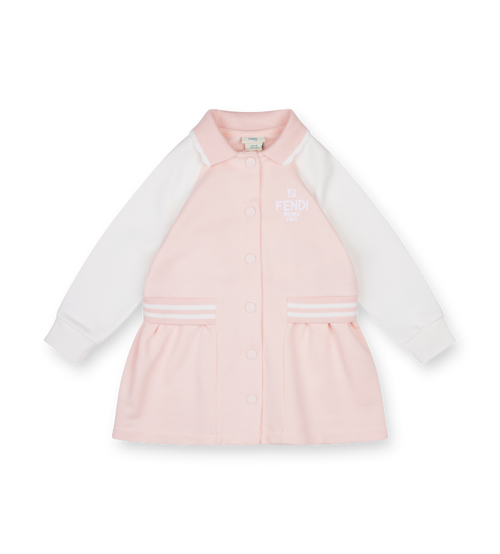 Fendi Button Up Varsity Dress in Pink & White (Baby)