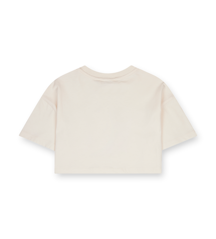 Chloé Kids Cropped Logo Embossed T-shirt in Ecru (Kids)