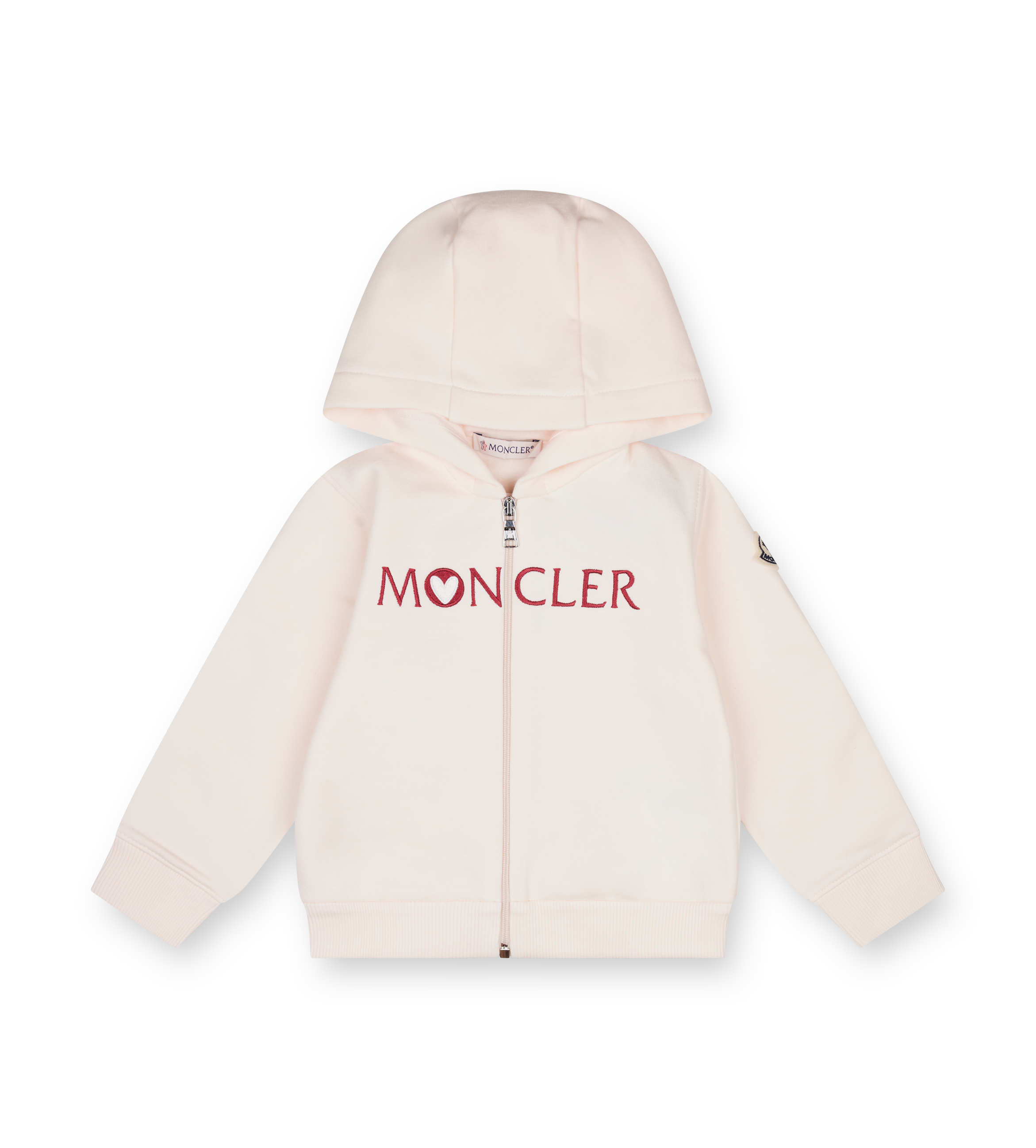 Moncler Embroidered Heart Logo Cotton Tracksuit Set in Light Pink (Kids)