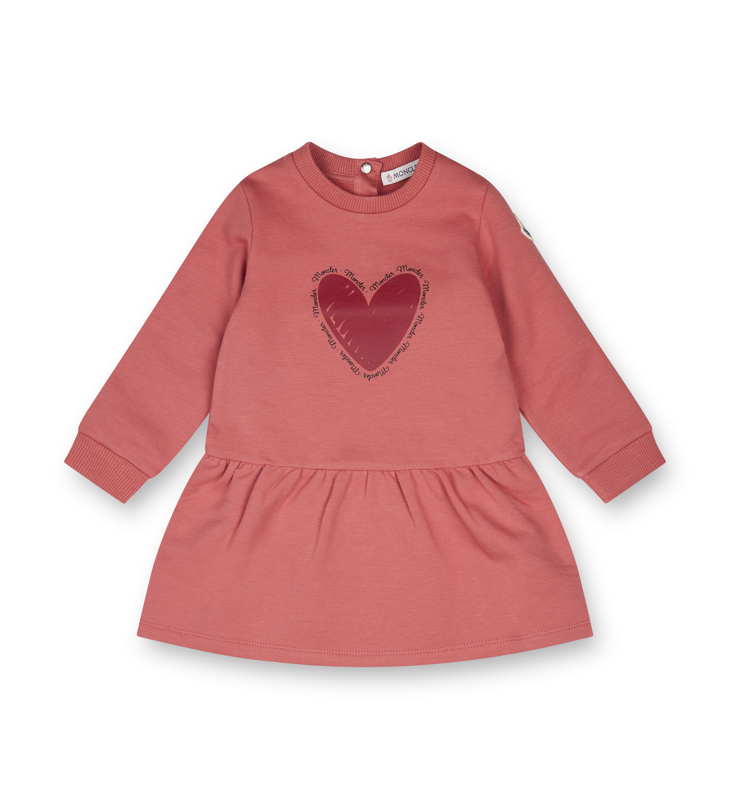 Moncler Enfant Heart Embellished Flared Dress in Red (Baby)