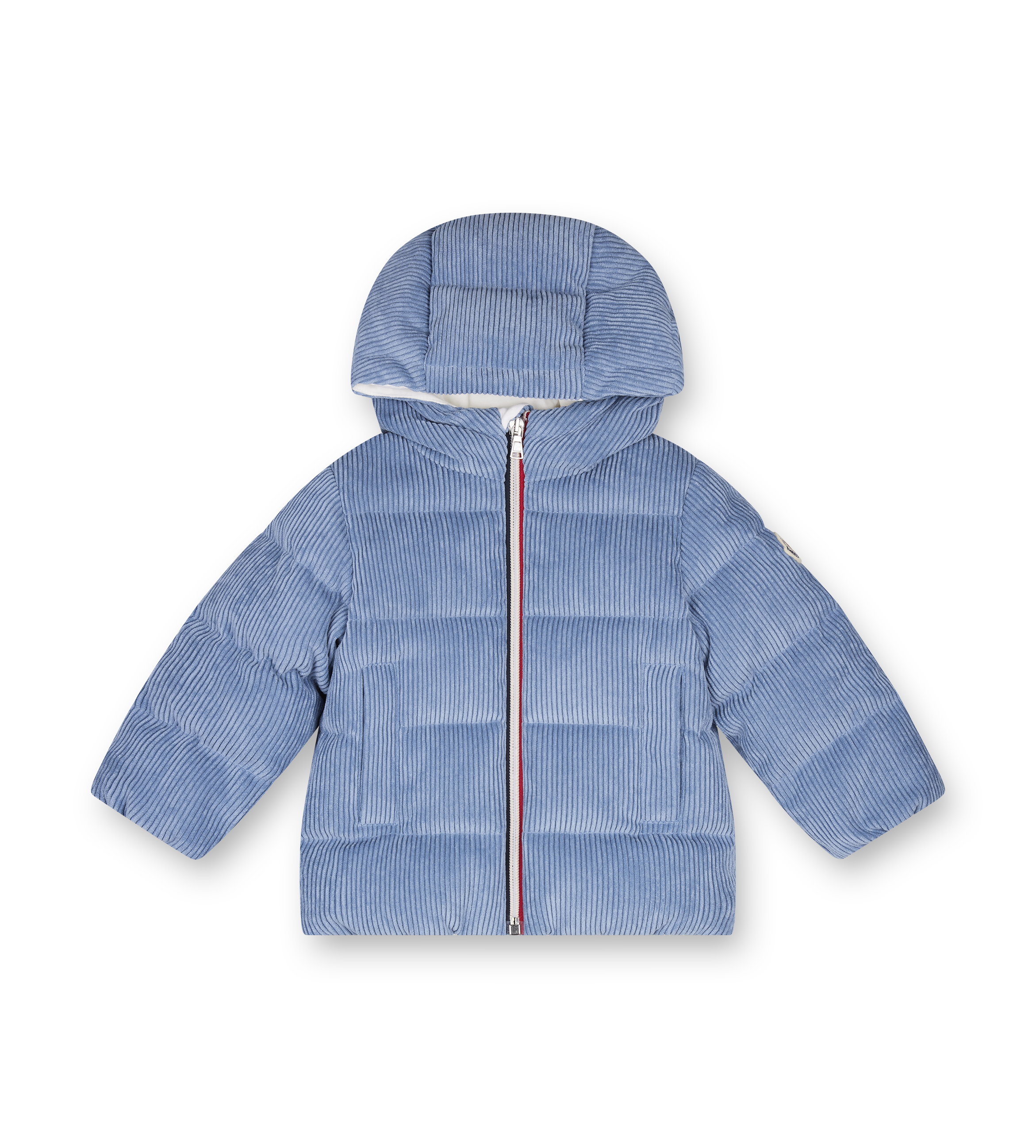 Moncler Enfant Puki Corduroy Hooded Down Jacket in Cobalt Blue (Kids)