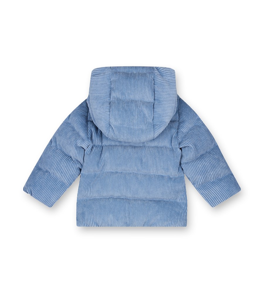 Moncler Enfant Puki Corduroy Hooded Down Jacket in Cobalt Blue (Kids)