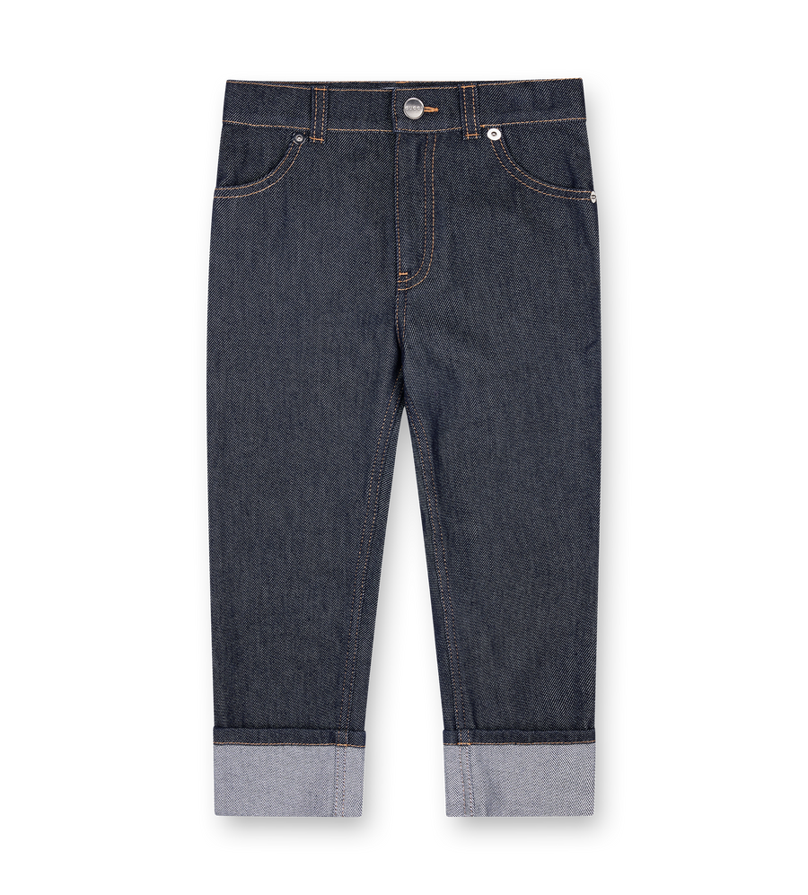 Gucci Children’s Denim Pants with Web in Dark Blue (Kids)