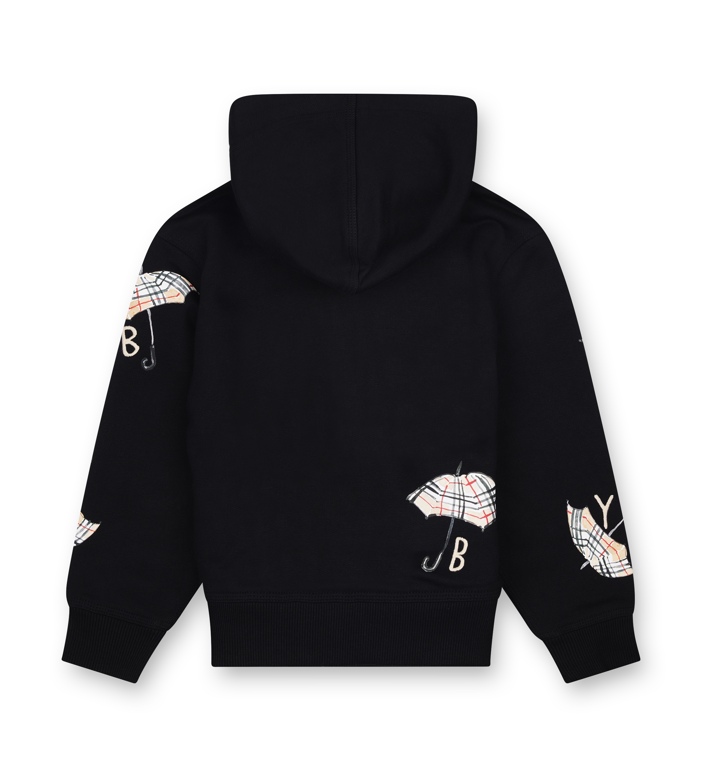 Burberry Kids Umbrella Logo Cotton Zip Hoodie in Black (Kids)