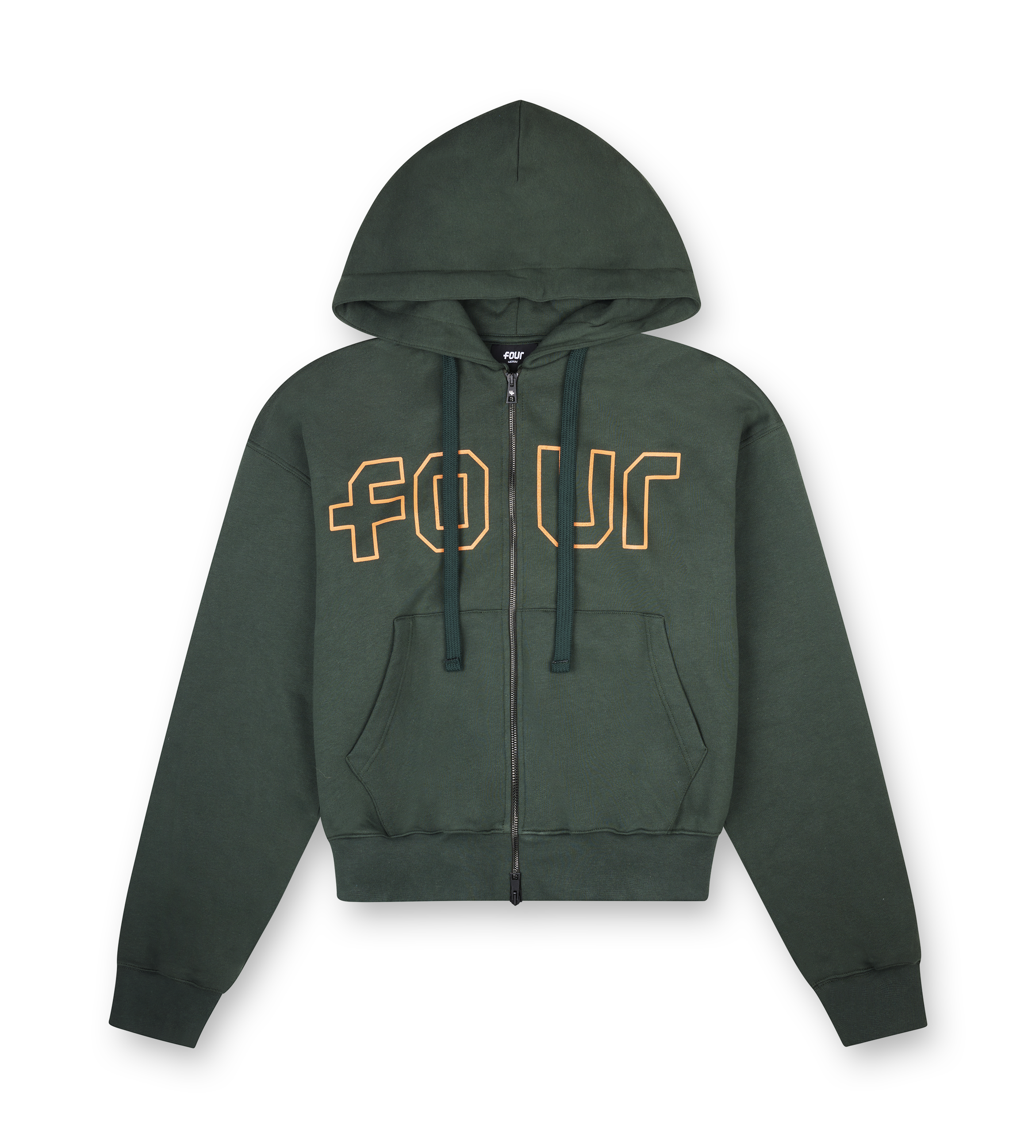 Outline Zip Up Hoodie Deep Forest/ Dusty Orange