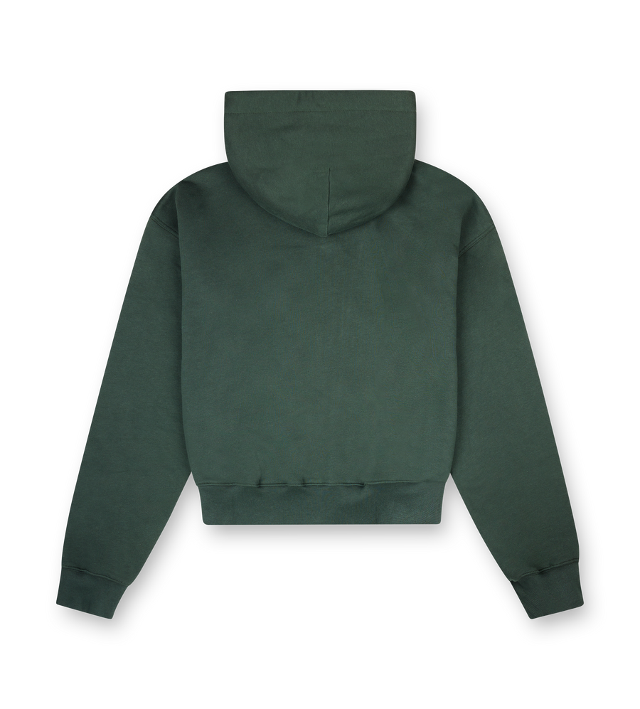 Outline Zip Up Hoodie Deep Forest/ Dusty Orange