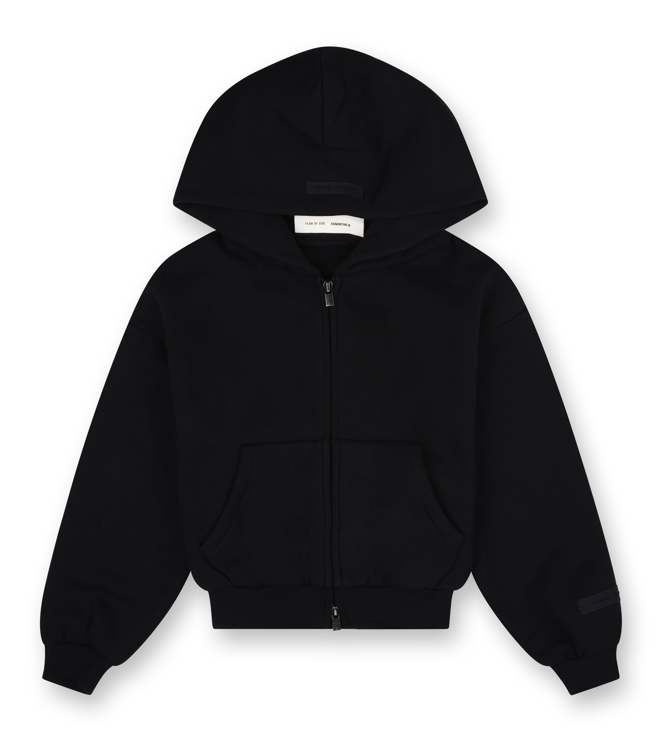 Essentials Classic Fleece Zip Up Hoodie in Jet Black (Kids)
