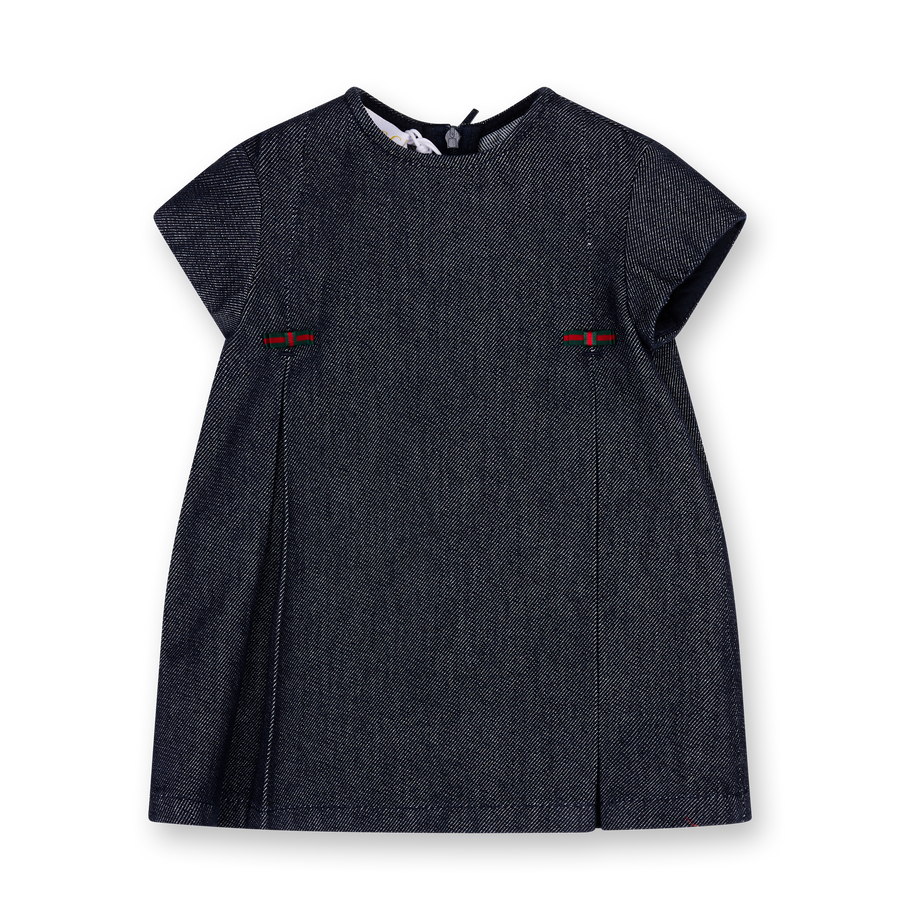 Gucci Baby Denim Dress with Web in Dark Blue Denim (Baby)