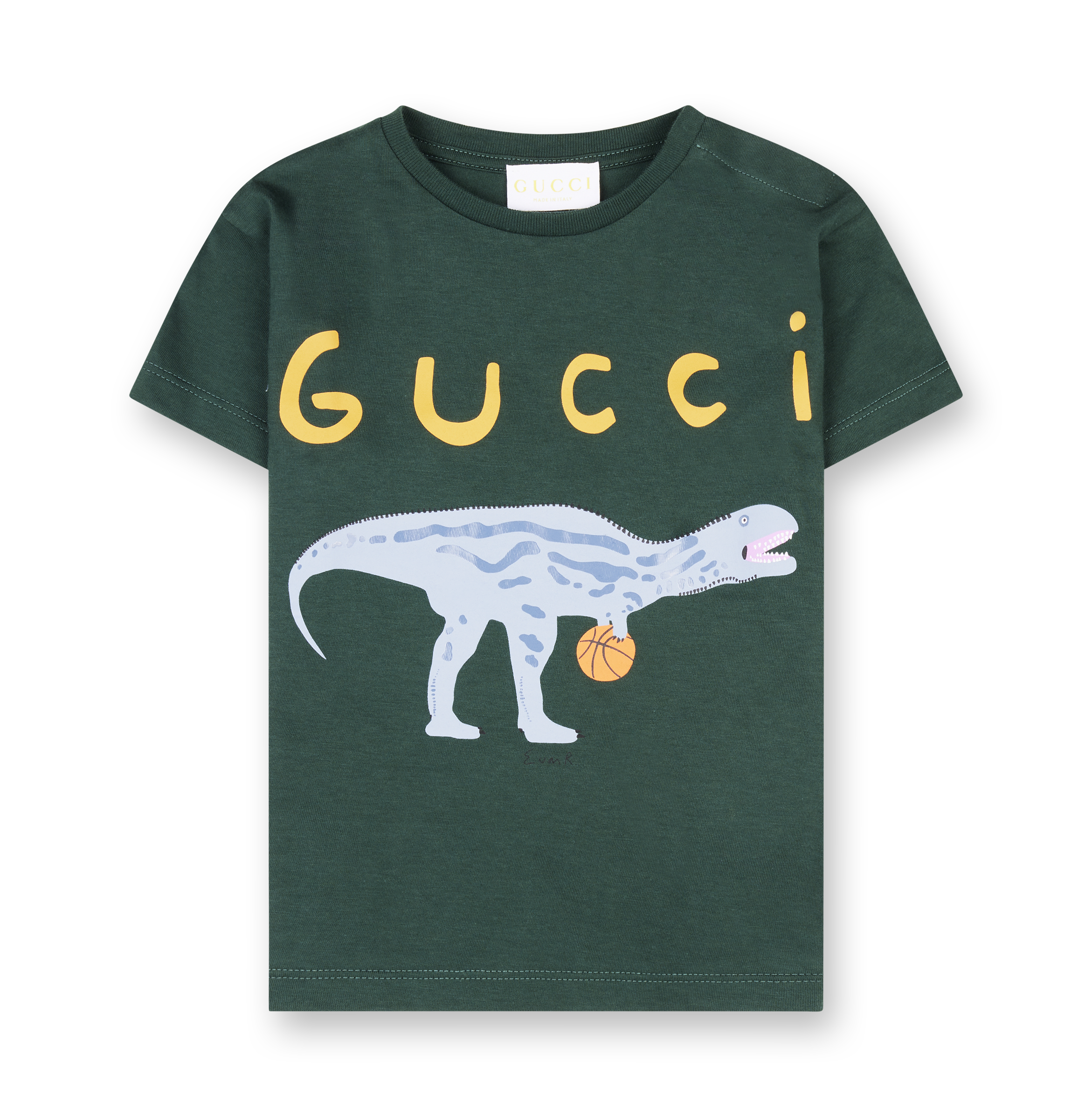 Gucci Baby Cotton T-Shirt with Print in Green (Baby)