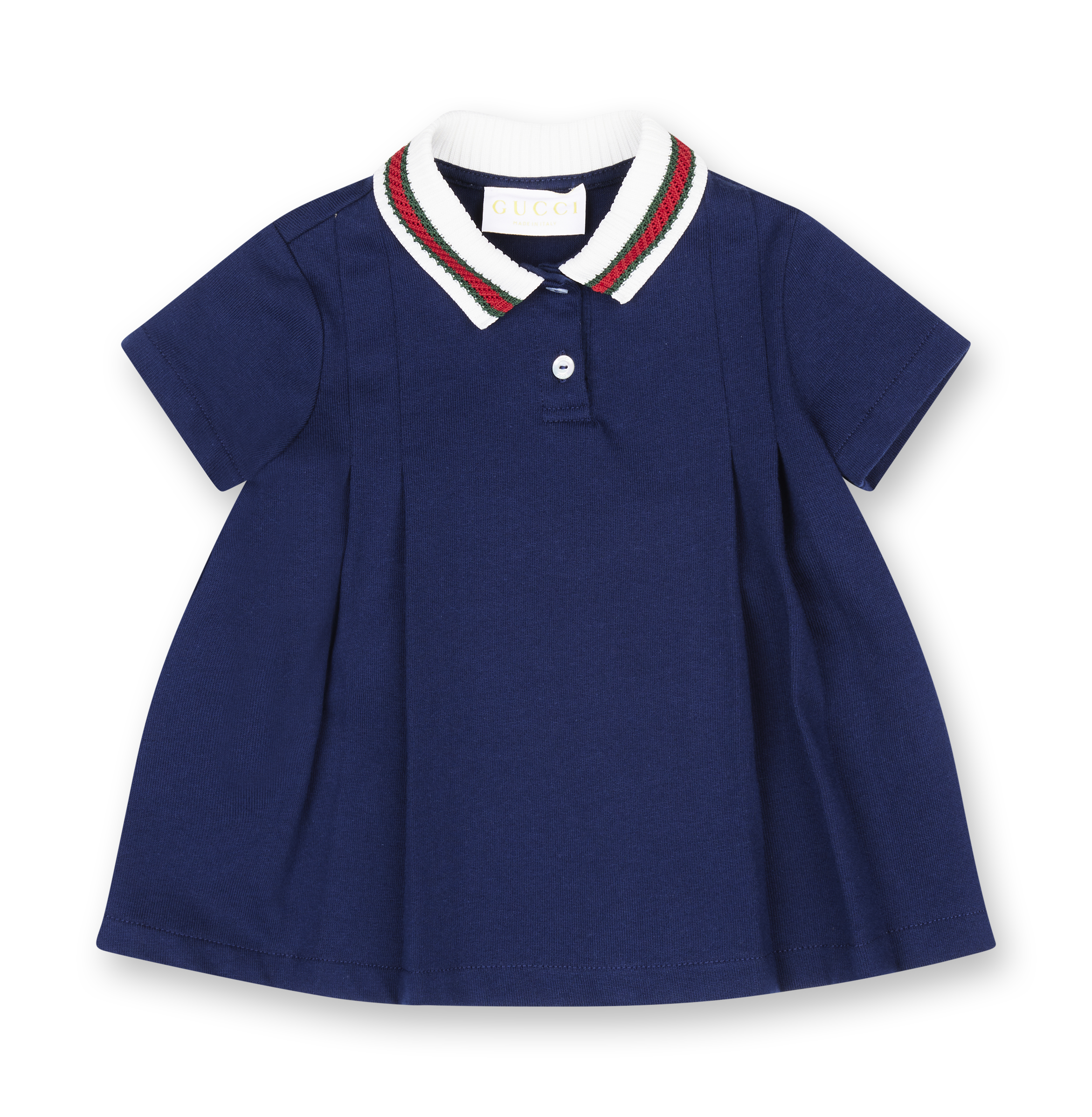Gucci Baby Cotton Dress with Web in Dark Blue (Baby)