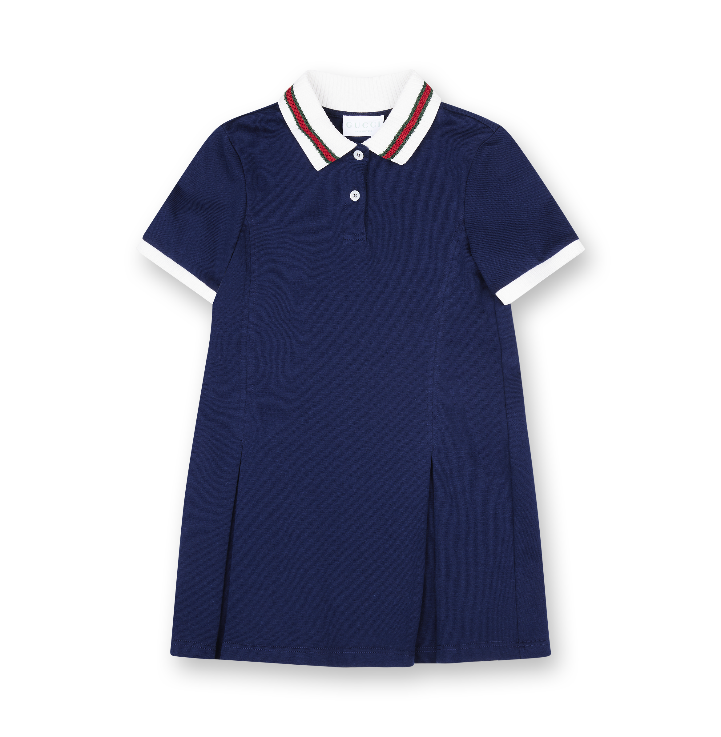 Gucci Children's Cotton Dress with Web in Dark Blue (Kids)