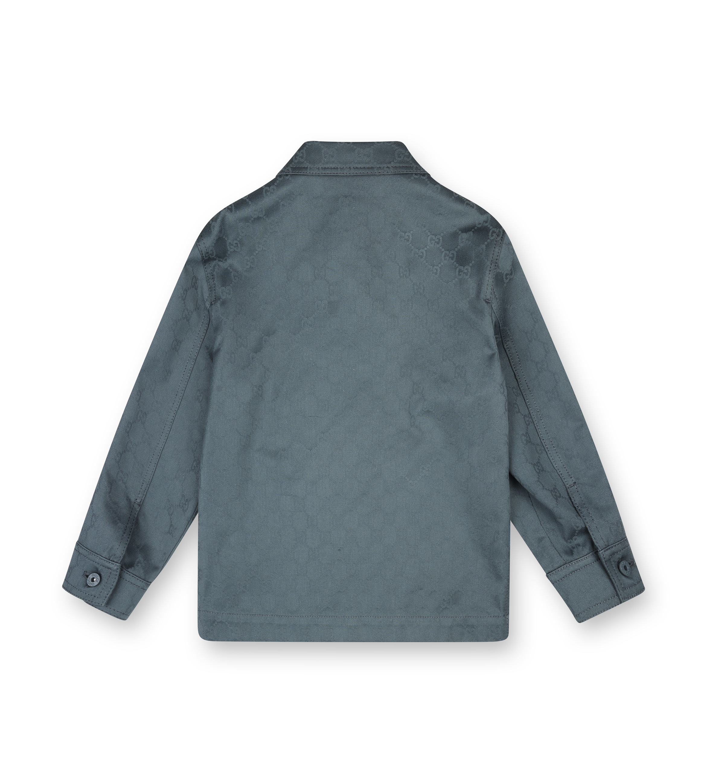 Gucci GG Gabardine Button-Up Shirt Jacket in Green (Kids)