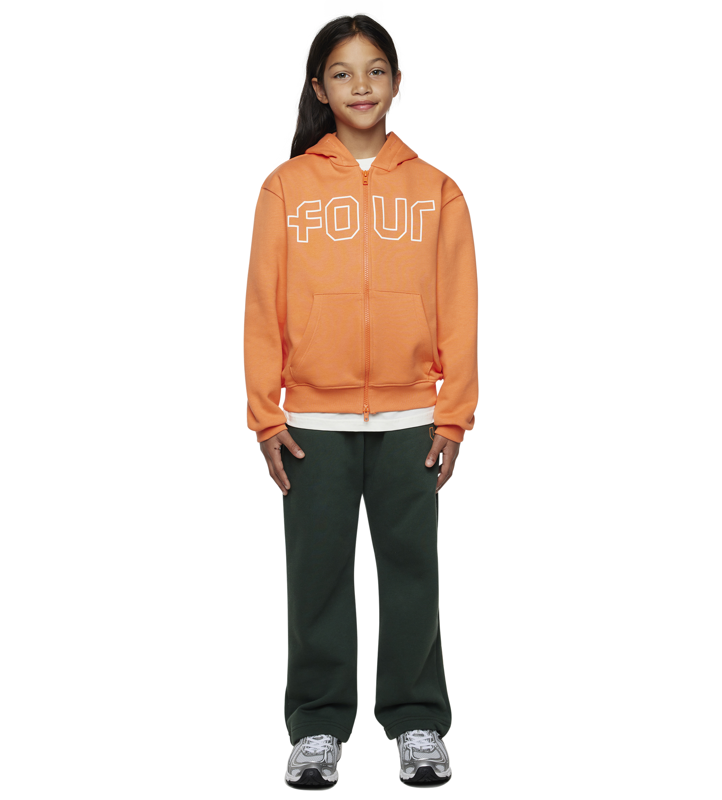 Outline Zip Up Hoodie Dusty Orange/ Cannoli