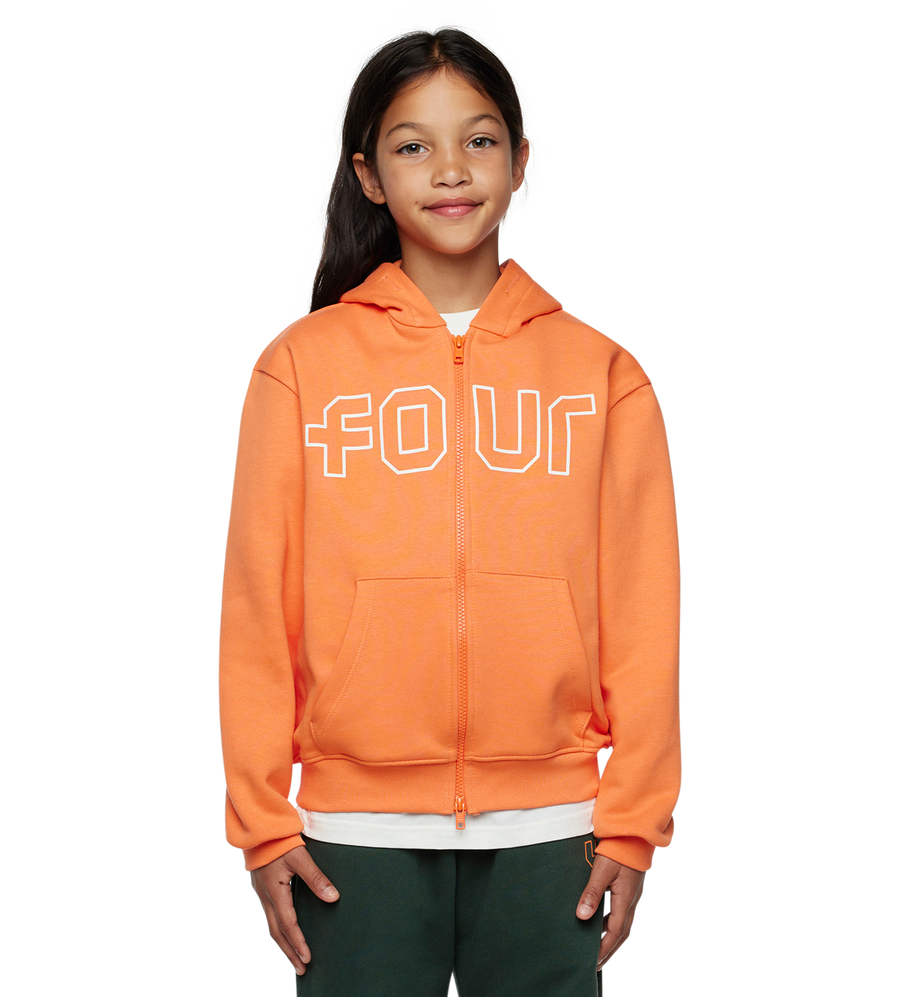Outline Zip Up Hoodie Dusty Orange/ Cannoli