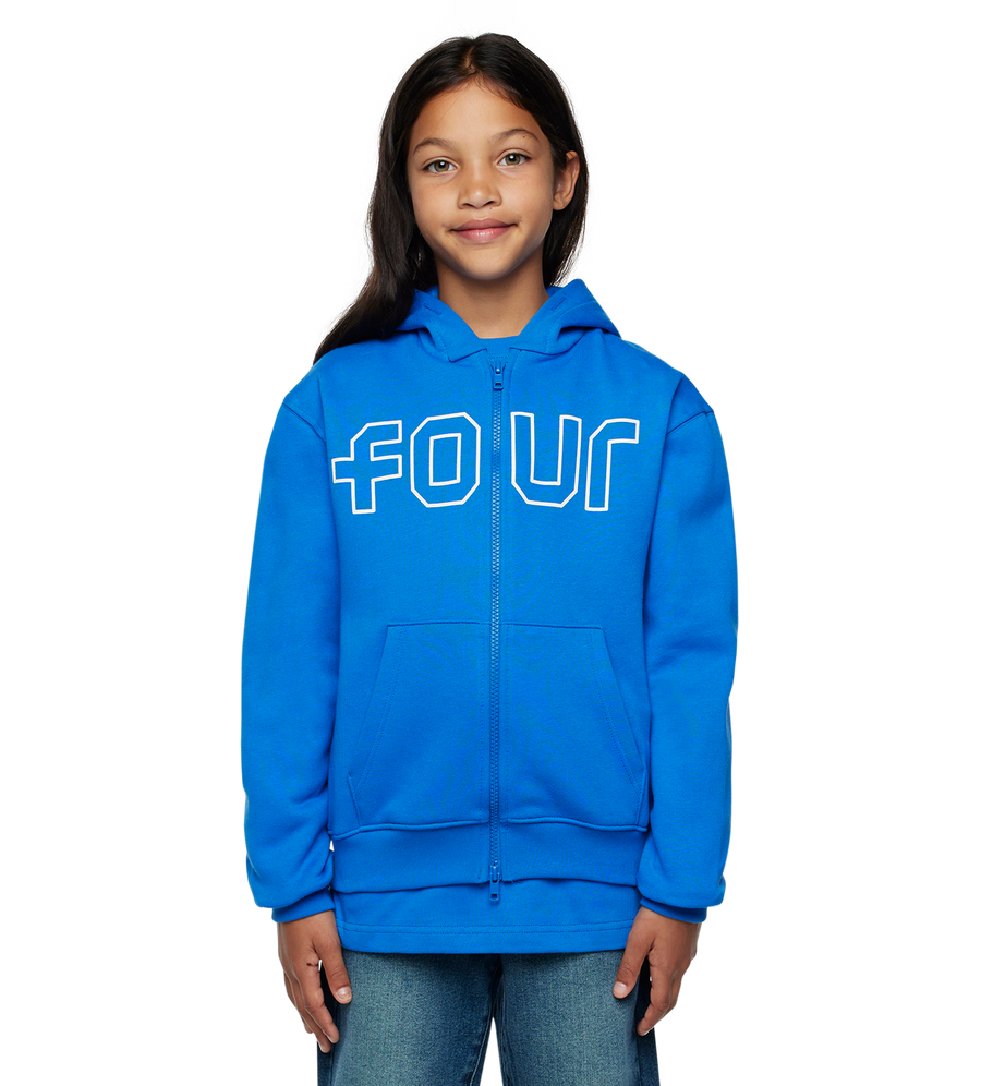 Outline Zip Up Hoodie Princess Blue/ Cannoli