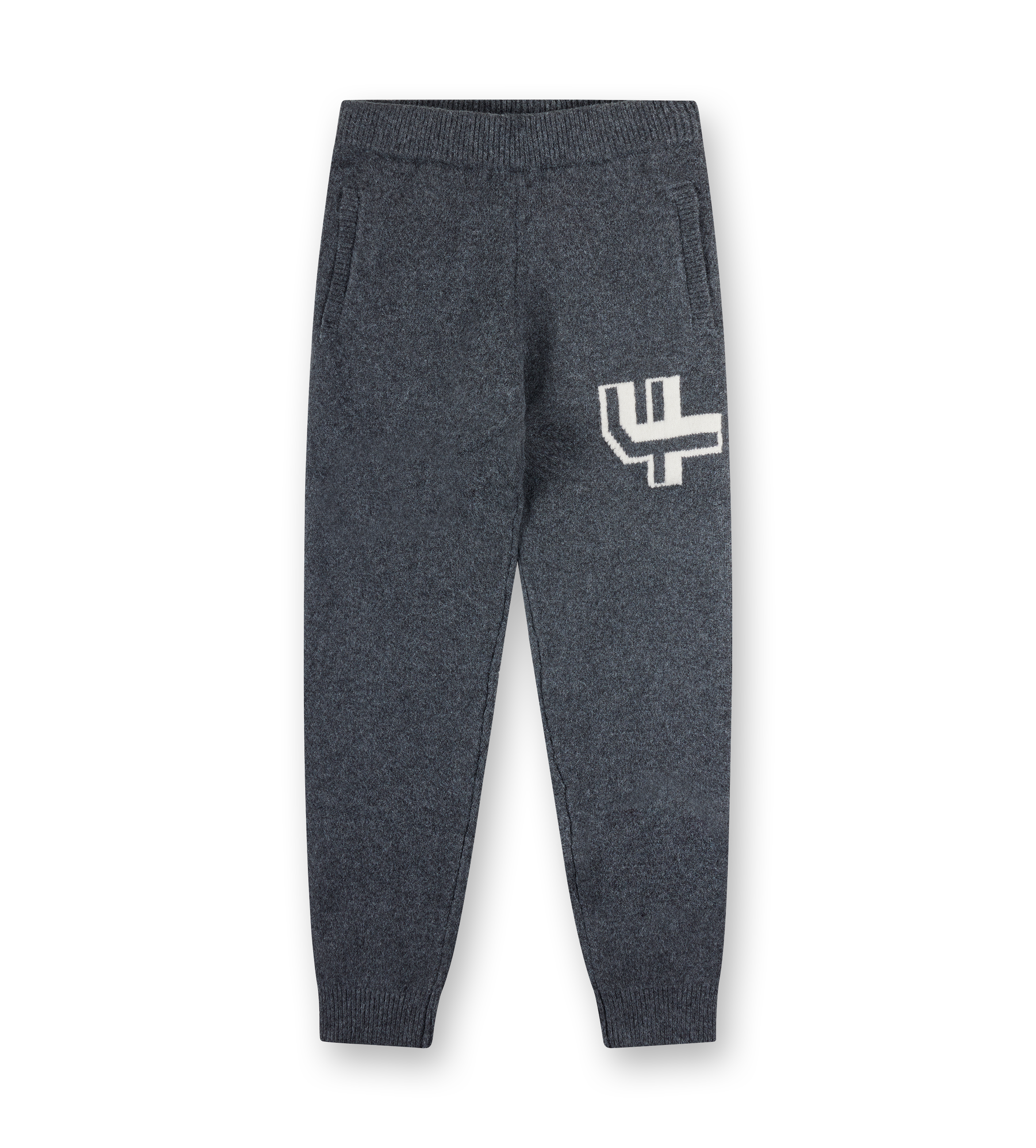 Knitted Pants Cuffed Dark Grey