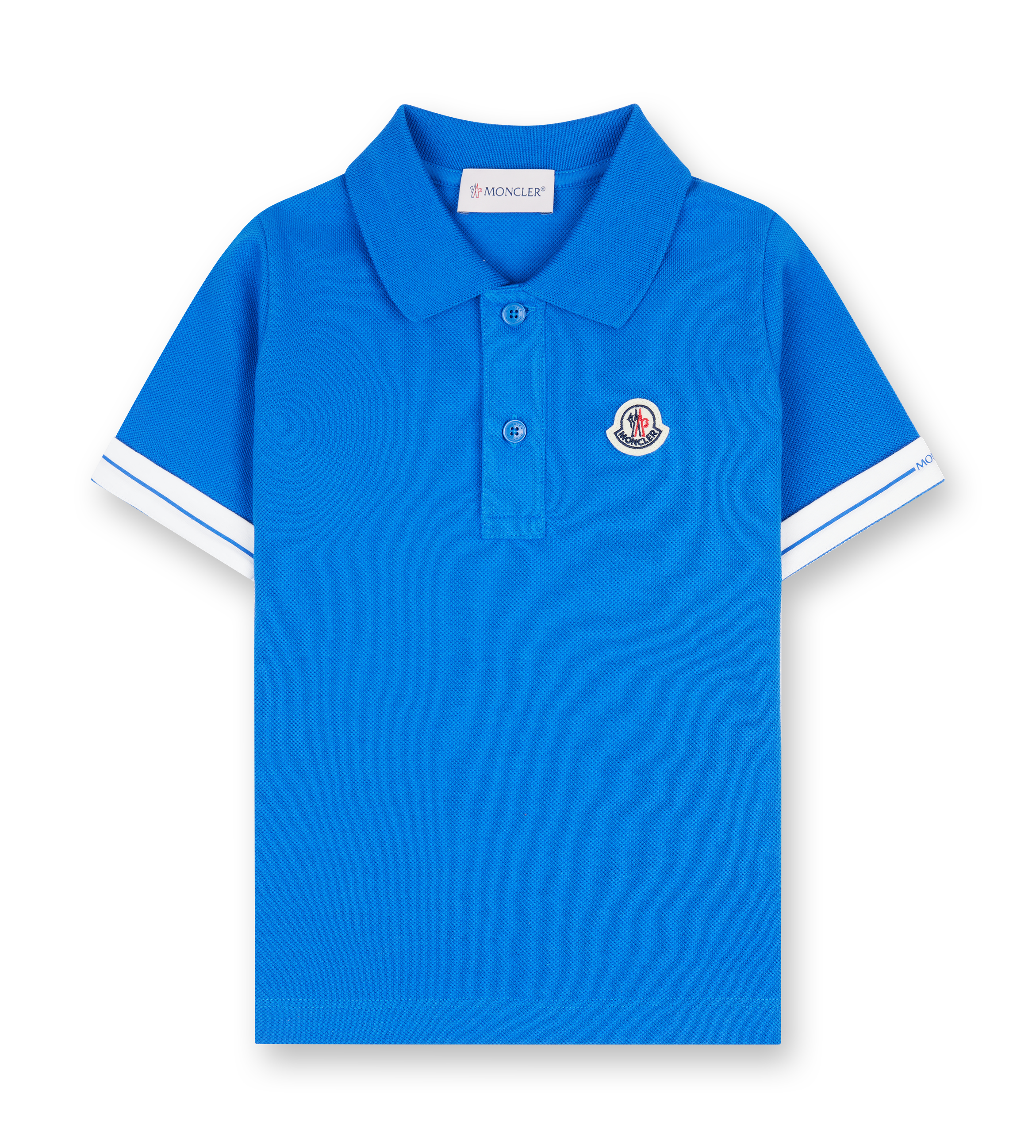 Logo Patch Cotton Piquet Polo Shirt - Blue